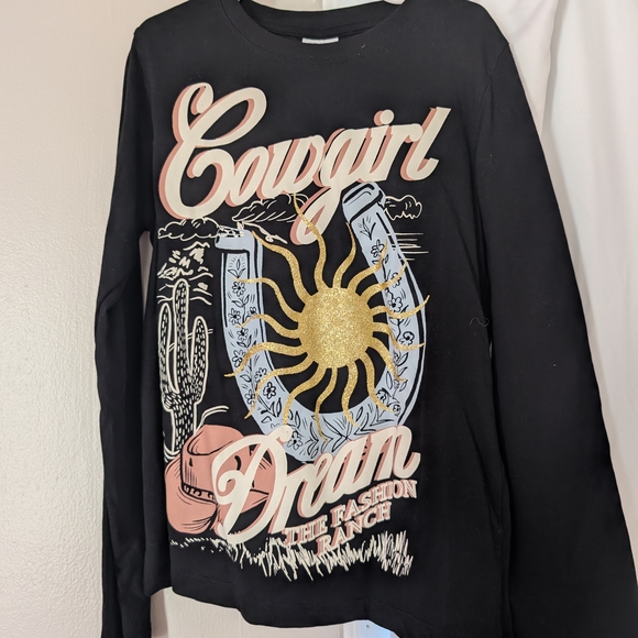 Zara Black Cowgirl Graphic Sweatshirt - Picture 1 of 3